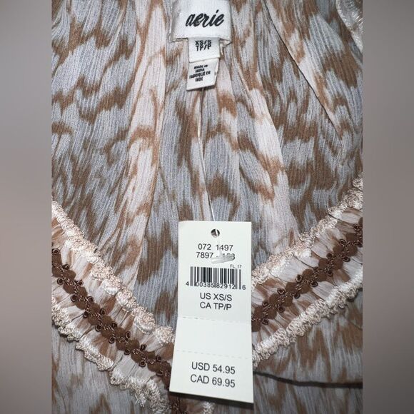 Aerie V-Neck Sheer Oversized boho Cover Up Dress Size XS/S NWT - Picture 4 of 5